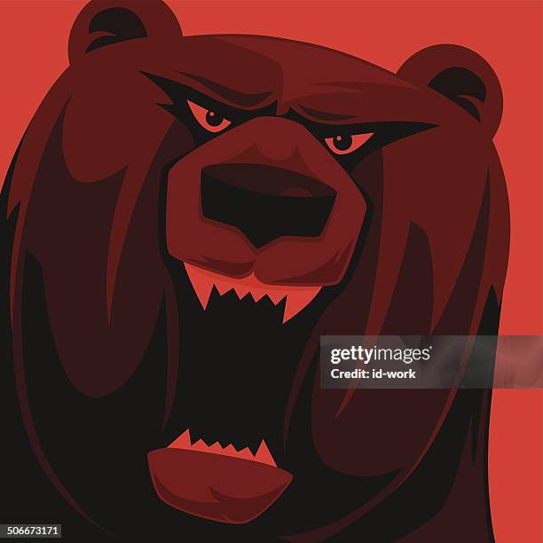 angry bear roaring - angry bear face stock illustrations