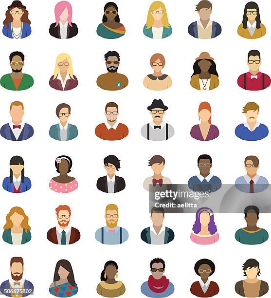 Hipster People Icon Set High-Res Vector Graphic