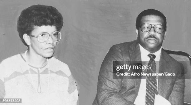 Politician and Maryland congressional representative Elijah Cummings and African-American woman, April 20, 1971.