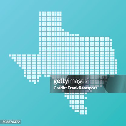 Rectangular Texas Map Texas Map Basic Square Pattern Turquoise High-Res Vector Graphic ...
