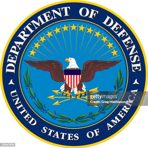 Illustration shows the seal of the United States Department of Defense, 2001.