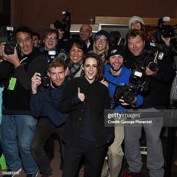 An instant view of Kristen Stewart as she poses with photographers at the "Certain Women" Premiere during the 2016 Sundance Film Festival at Eccles...