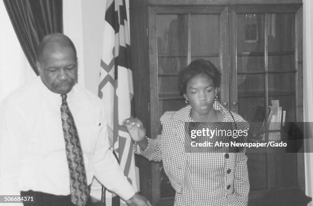 Politician and Maryland congressional representative Elijah Cummings and Jennifer Cummings, 1994.