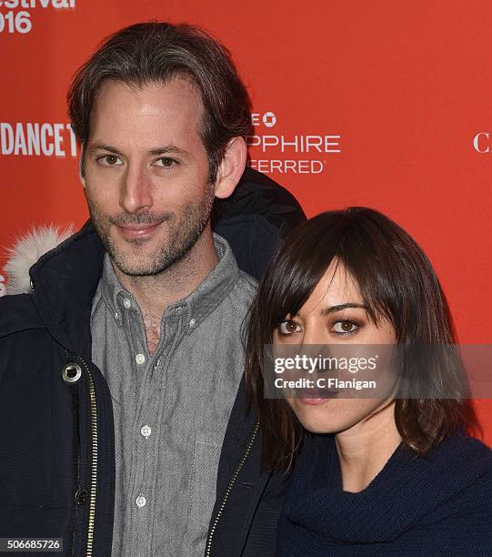 Director Jeff Baena and Aubrey Plaza attend the 'Joshy' Premiere during the 2016 Sundance Film Festival at Library Center Theater on January 24, 2016...