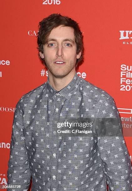 Actor Thomas Middleditch attends the 'Joshy' Premiere during the 2016 Sundance Film Festival at Library Center Theater on January 24, 2016 in Park...