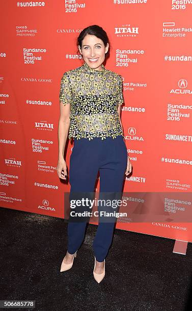 Actors Lisa Edelstein attends the 'Joshy' Premiere during the 2016 Sundance Film Festival at Library Center Theater on January 24, 2016 in Park City,...