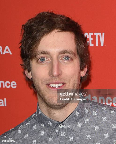 Actor Thomas Middleditch attends the 'Joshy' Premiere during the 2016 Sundance Film Festival at Library Center Theater on January 24, 2016 in Park...