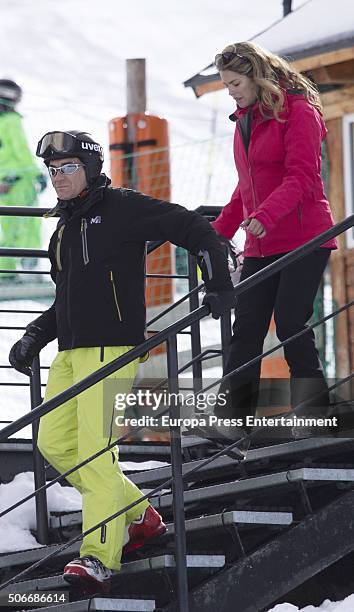 Cristina Valls-Taberner and Francisco Reynes are seen on January 23, 2016 in Baqueira Beret, Spain.