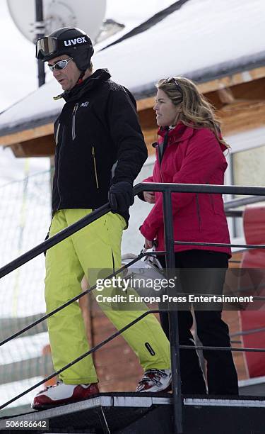 Cristina Valls-Taberner and Francisco Reynes are seen on January 23, 2016 in Baqueira Beret, Spain.