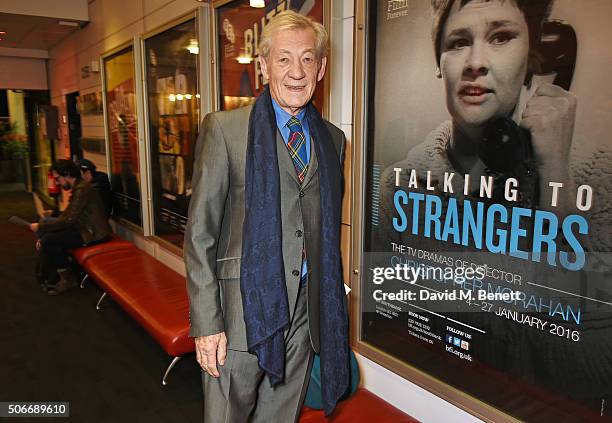 Sir Ian McKellen attends the launch of "BFI Presents Shakespeare On Film" at BFI Southbank on January 25, 2016 in London, England.