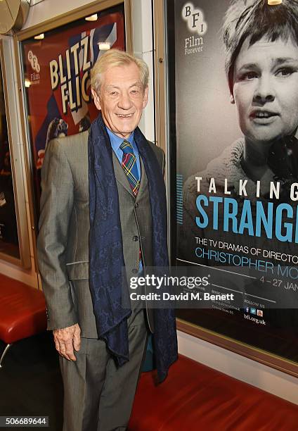Sir Ian McKellen attends the launch of "BFI Presents Shakespeare On Film" at BFI Southbank on January 25, 2016 in London, England.