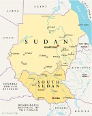 Sudan and South Sudan Political Map