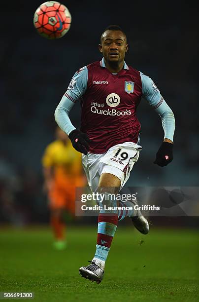 Jordan Ayew of Aston Villa during the Emirates FA Cup Third Round match between Aston Villa and Wycombe Wanderers at Villa Park on January 19, 2016...