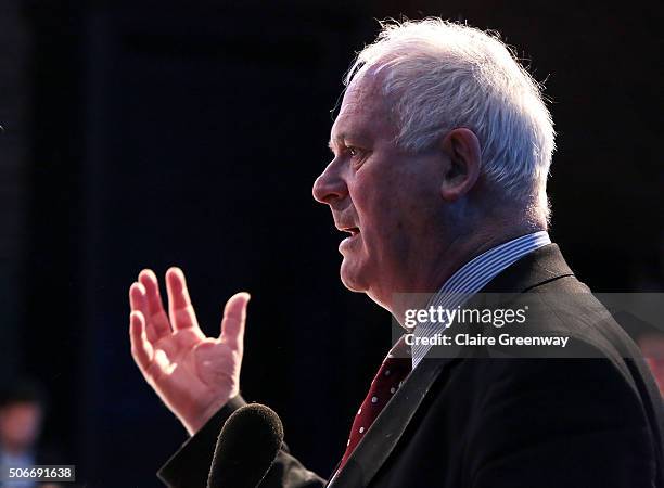 Former Taoiseach of Ireland, John Bruton, speaks at the 'EU Wargames' event at The Porter Tun on January 25, 2016 in London, England. 'EU Wargames'...