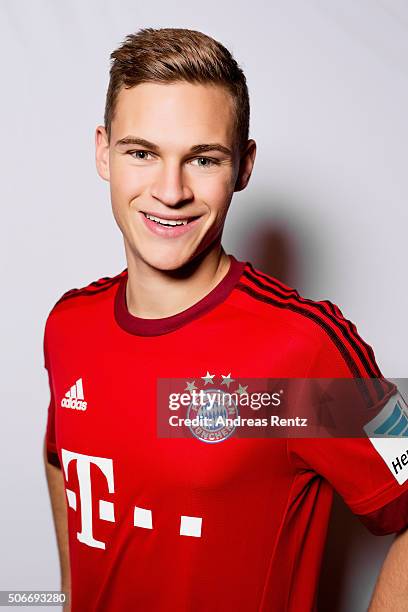 Joshua Kimmich, player of football club Bayern Munich, poses for a portrait on December 1, 2015 in Munich, Germany.