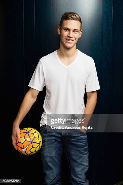 Joshua Kimmich, player of football club Bayern Munich, poses for a portrait on December 1, 2015 in Munich, Germany.