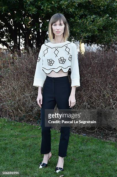 Anya Ziourova attends the Christian Dior Spring Summer 2016 show as part of Paris Fashion Week on January 25, 2016 in Paris, France.