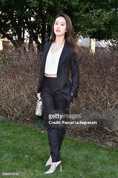 Yifei Liu attends the Christian Dior Spring Summer 2016 show as part of Paris Fashion Week on January 25, 2016 in Paris, France.