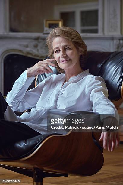 Actor Charlotte Rampling is photographed for Paris Match on January 6, 2016 in Paris, France.