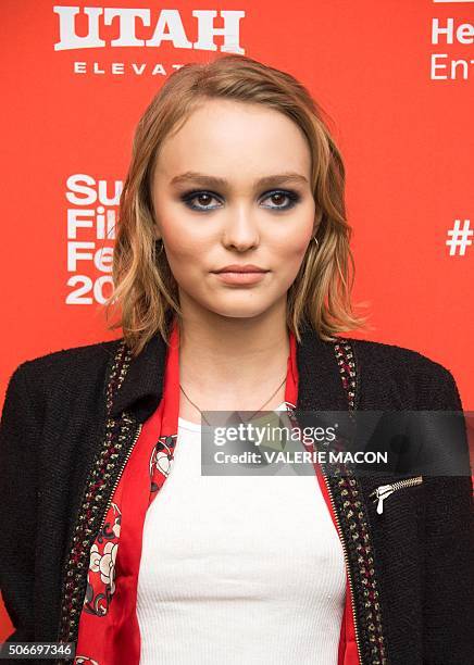 Actress Lily-Rose Depp attends Yoga Hosers Premiere at Sundance Film Festival in Park City, Utah, January 24, 2016. / AFP / Valerie MACON