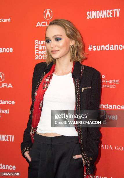 Actress Lily-Rose Depp attends Yoga Hosers Premiere at Sundance Film Festival in Park City, Utah, January 24, 2016.