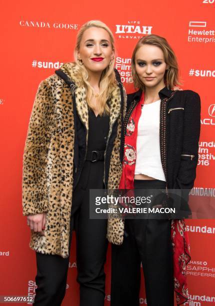 Actresses Harley Quinn Smith and Lily-Rose Depp attends Yoga Hosers Premiere at Sundance Film Festival in Park City, Utah, January 24, 2016.