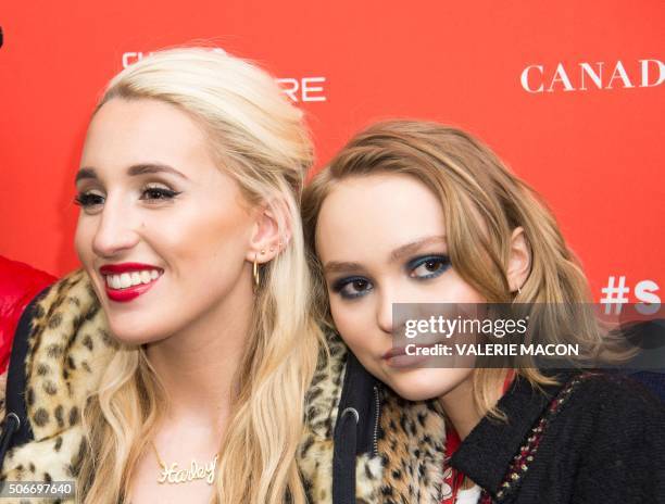 Actresses Harley Quinn Smith and Lily-Rose Depp attends Yoga Hosers Premiere at Sundance Film Festival in Park City, Utah, January 24, 2016.