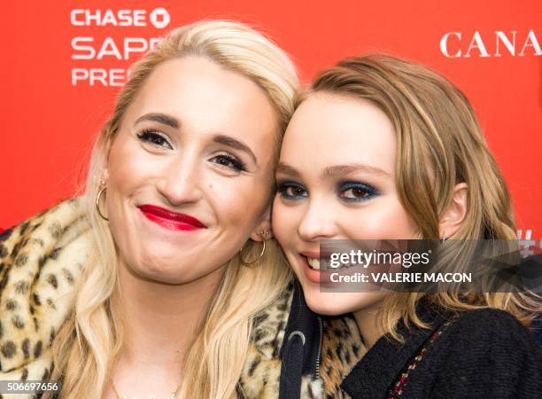 Actresses Harley Quinn Smith and Lily-Rose Depp attends Yoga Hosers Premiere at Sundance Film Festival in Park City, Utah, January 24, 2016.