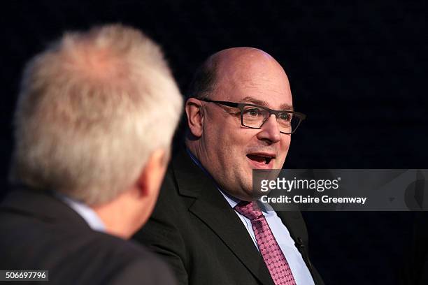 Former Deputy Finance Minister of Germany, Steffan Kampeter attend the 'EU Wargames' event at The Porter Tun on January 25, 2016 in London, England....