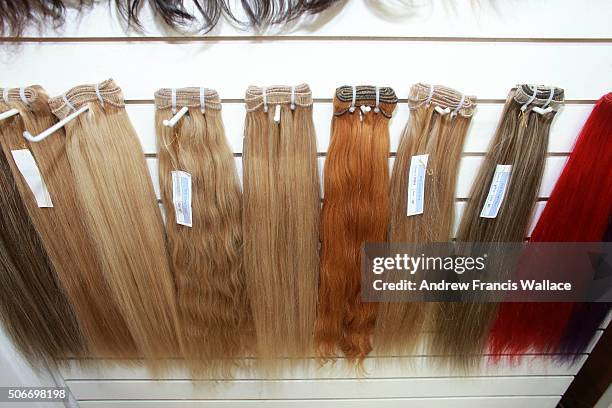 Your Hair Extensions salon at Queen St. W, October 27, 2015. For Leanne Delap story on virgin hair weaves.