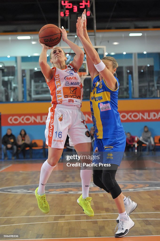 Naples's point guard Chiara Pastore in action during the...