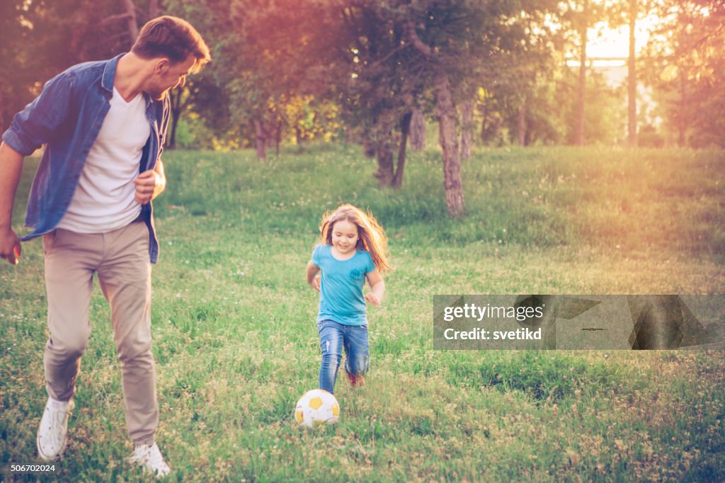 Playing Soccer with dad