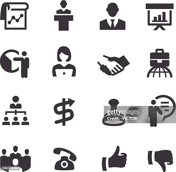 business icons set - acme series - interactive whiteboard icon stock illustrations