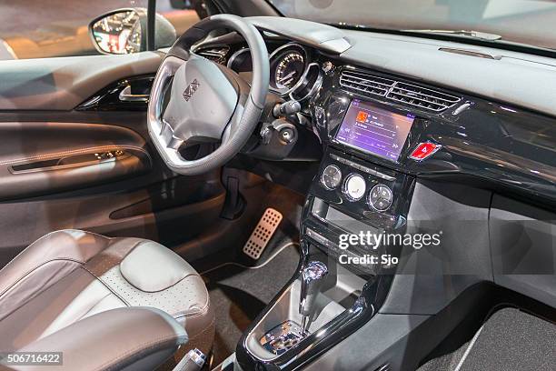 citroen ds3 compact hatchback car dashboard - airbag stock pictures, royalty-free photos & images