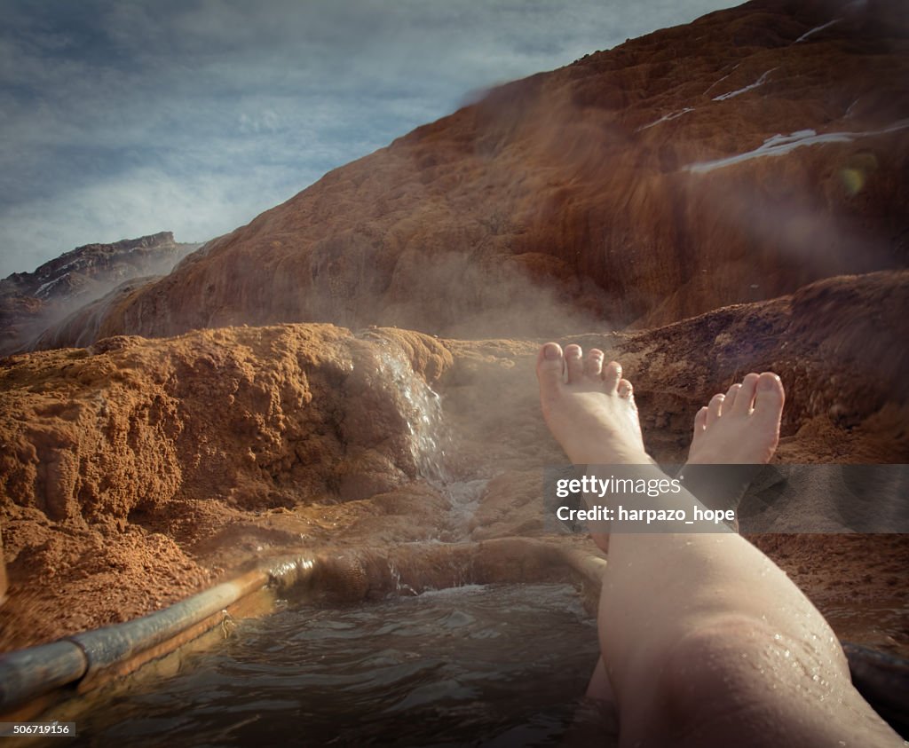 Feet Up at the Hot Spring