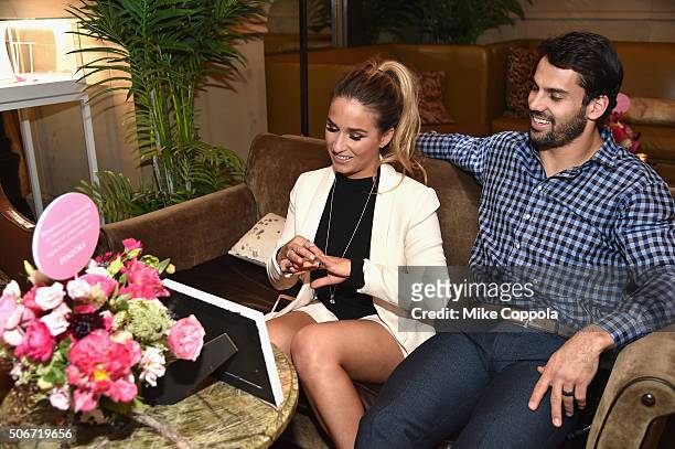 Player, Eric Decker, and Wife and Country Singer, Jessie James Decker attend PANDORA Jewelry Valentine's Day Collection launch event at Soho Grand...