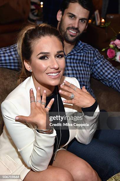 Player, Eric Decker, and Wife and Country Singer, Jessie James Decker attend PANDORA Jewelry Valentine's Day Collection launch event at Soho Grand...