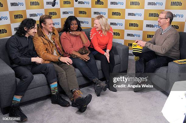 Director Jason Lew and actors Boyd Holbrook, Octavia Spencer, and Elisabeth Moss are interviewed by IMDb's Keith Simanton in The IMDb Studio In Park...