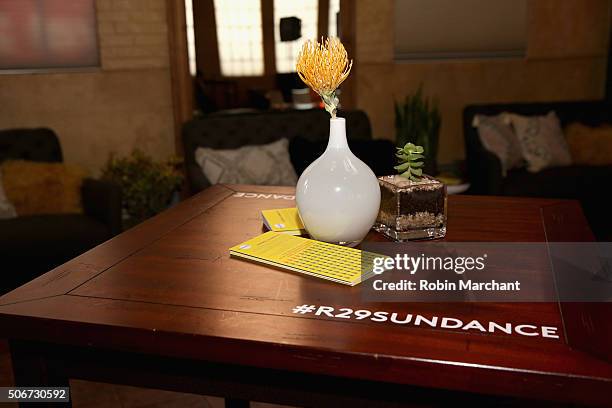 View of interior decor at the Women At Sundance Brunch during the 2016 Sundance Film Festival at The Shop on January 25, 2016 in Park City, Utah.