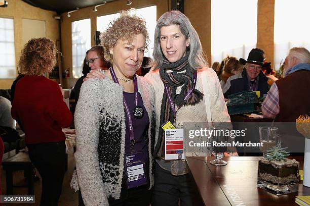 Cinedigm President Susan Margolin and Lauren Zalaznick attend the Women At Sundance Brunch during the 2016 Sundance Film Festival at The Shop on...