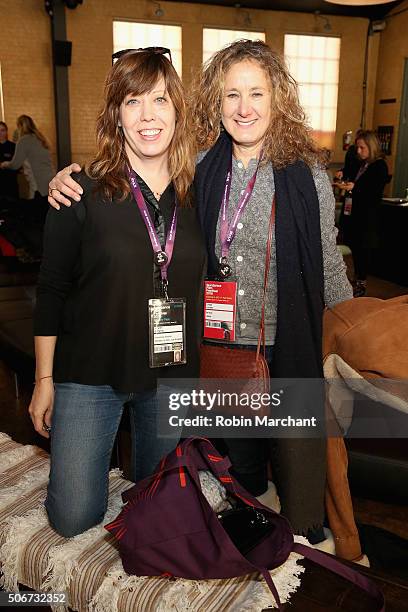 Women in Film, Los Angeles Executive Director Kirsten Schaffer and Linda Lichter of LGNA attend attend the Women At Sundance Brunch during the 2016...