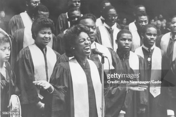 Gospel choir at Morgan State College, Baltimore, Maryland, 1975.