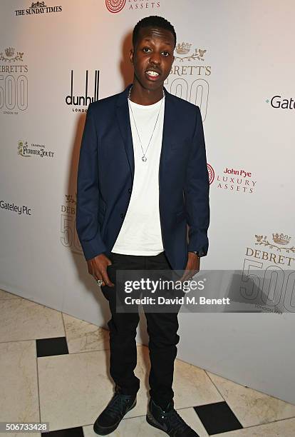 Jamal Edwards attends Debrett's 500 party, hosted at Rosewood London, on January 25, 2016 in London, England. Debrett's 500 recognises the most...