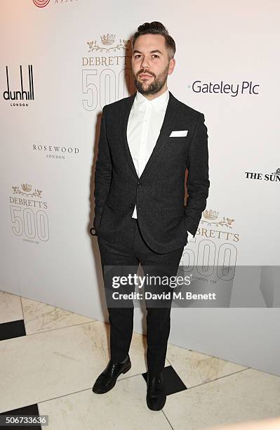 Nils Leonard attends Debrett's 500 party, hosted at Rosewood London, on January 25, 2016 in London, England. Debrett's 500 recognises the most...