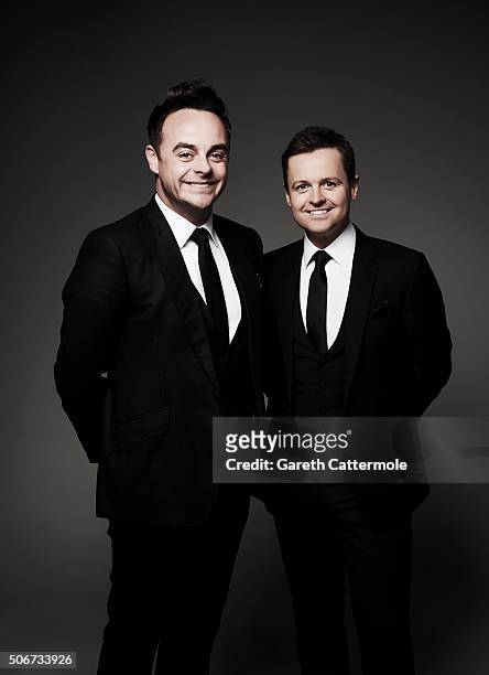 Anthony McPartlin and Declan Donnelly pose in the Portrait Studio during the 21st National Television Awards at The O2 Arena on January 20, 2016 in...