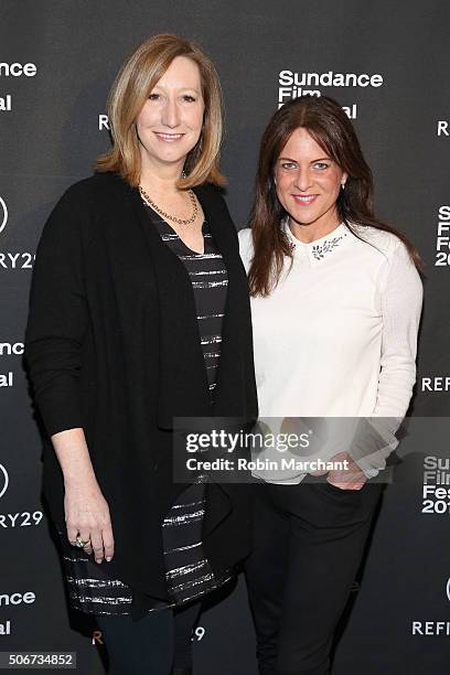 Sundance Institute Executive Director Keri Putnam and Women in Film Los Angeles Board President Cathy Schulman attend the Women At Sundance Brunch...