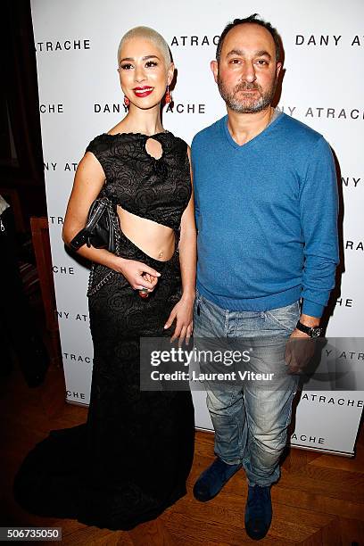 Singer Diese and Designer Dany Atrache attend the Dany Atrache Spring Summer 2016 show as part of Paris Fashion Week on January 25, 2016 in Paris,...
