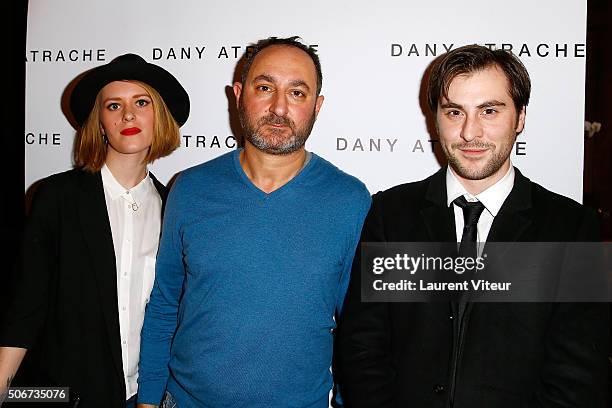 Emmanuel Delpech and his partner Justine Lamirand and Designer Dany Atrache attend the Dany Atrache Spring Summer 2016 show as part of Paris Fashion...