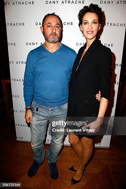 Designer Dany Atrache and Actress Linda Hardy attend the Dany Atrache Spring Summer 2016 show as part of Paris Fashion Week on January 25, 2016 in...