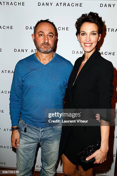 Designer Dany Atrache and Actress Linda Hardy attend the Dany Atrache Spring Summer 2016 show as part of Paris Fashion Week on January 25, 2016 in...